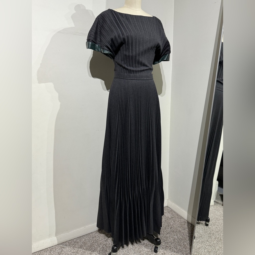 Vionnet pleated long dress wool size XS